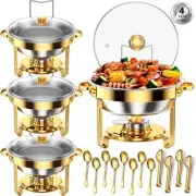Round Chafing Dishes for Buffet 5 Qt,High Grade Chafing Dish Buffet Set, Full