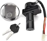 Ignition Switch for Suzuki GN250 1985-2001 Motorcycle Ignition Switch Kit Assembly Fuel Gas Cap Tank Cover with 2 Keys Motorcycle Ignition Switch Lock