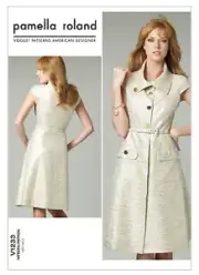 Vogue V1233 PAMELLA ROLAND Miss Cap Sleeves A-line Shirt Dress Sewing Pattern FF