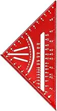 Fenteer Aluminum Alloy Carpenter Square Triangular Ruler Rafter Layout Tool Right Angle Ruler for Roofing Workshop Machinist Building, inch red