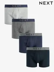 Grey/Navy 4 pack A-Front Pure 100% Cotton Boxers (675888) | $40