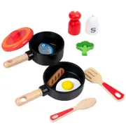 Children's Wooden Kitchen Pot Set
