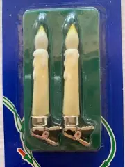 Vintage Clamp On Christmas Ave Lighted Candle NIP Taiwan 10" Lead Wire Plug In