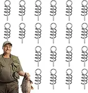 Fishing Bait Spring Lock | Fishing Hooks - Outdoor Hook Pin Fishing Gear 20 Pieces, Quick Fixing Screw for Freshwater Saltwater