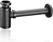 Nicmondo 1 1/4" Bottle Trap Brass, Matt Black Decorative P-Trap for Sink