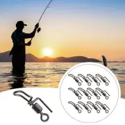 Rust Proof Design 20PCS Cascade Swivels for Sea Fishing Clip Down Silver Color