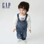 GAP 男幼童裝 純棉牛仔吊帶褲-中度水洗(732674)