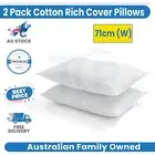 2 Pack Cotton Rich Cover Pillows - Medium Profile NEW
