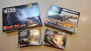 STAR WARS AMT Death Star, Anakin's Podracer, Droid Fighters, & Naboo Fighter NIB