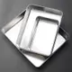 楓林宜居 提拉米蘇盤304不銹鋼平底方盤長方形盒子帶蓋烘培盤熟食托盤菜盤