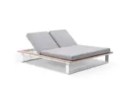 Balmoral Outdoor Aluminium Double Sun Lounge - Outdoor Sun Lounges - Teak Look