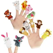 12Pcs Finger Puppets Set Soft Plush Animals Finger Pupper Toys for Story Telling