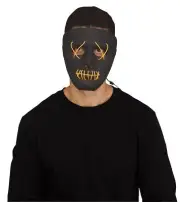 Fun World Scary Glowing Illumo Battery Powered Mask, One-Size, Black Yellow