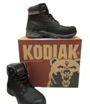 Kodiak Men's Black Waterproof Safety Toe Crusade Boots Size 7.5 M