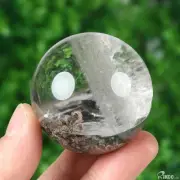 1.9" Phantom Quartz Rock Crystal Hand Carved Crystal Ball/Sphere, Healing