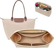 [Cheysrae] Felt Purse Organizer Insert for Tote,Handbag Organizer Insert Totes Shaper Compatible with Long-champ Bag, Multi pocket Keeps Totes Handbags Shaped & Neat