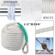 1/2"x200' Twisted Three Strand Marine Docking Anchor Rope Boat Line W/Thimble US