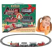 Train Toy for Boys,Model Train Kit for Christmas Tree with Light and Sound | Passenger Carriage, Electric Locomotive Engine, Railway Track