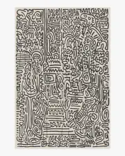 200' x 290' | Machine Washable Runner Rug | Kid & Pet Friendly | Indoor Rug | Freestyle Black & Ivory Rug by Keith Haring | Ruggable