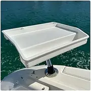 Five Oceans Boat Cutting Board, 17"x14"- Deluxe Bait Cutting Table with Rod Holder Mount, Knife & Pliers Holder, 3 Deep Trays & Draining Hole - 1-Year Warranty - FO4298