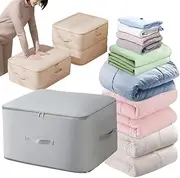 [Generic] Ultra Space Saving Self Compression Organizer,Self Compression Bags, Heavy Duty Storage Tote for Space Saving, Extra Large Space Saving Bags, Space Bags for Comforters and Blankets (Large,Grey)