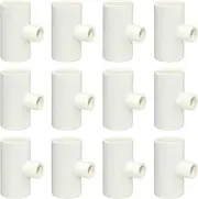 Cruzadel 12 Pack - PVC Tee Fittings Threaded Poultry Nipples Chicken Waterer - SCH 40 PVC 1/2" Slip X 1/2" Slip X 1/8" FPT