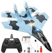 RC Plane 2 Channel, 2.4GHz Remote Control Airplane with Gyro and Lights 900FT Range, Easy to Fly RC Planes RTF for Adults & Beginners & Kids 8-12