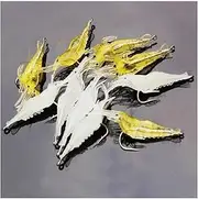 20-Pack Night Fishing Swimbait 4cm Glowing Soft Shrimp Lures Pre-Rigged Bionic Baits for White Bass Swimbaits
