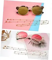 [BESTYASH] 2pcs Alloy Eyeglasses Chain Slip Glasses Lanyard Cord Durable Eyewear Retainer Stylish Sunglasses Strap Rose Gold Silver for Secure Eyewear Protection