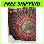 Bohemian Peacock Tapestry - Versatile Wall Hanging & Bedspread 90x108 inches