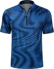 [TAPULCO] Mens Quick-Dry Active Sports Shirt Tech Quarter Zip Athletic Pullover Cycling Running Shirt