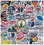 50PCS Basketball Team Fans Logo Stickers National Basketball Association All 30 Teams Collection Vinyl Decals for Laptop Skateboard Luggage Water Bottles Teens Kids Girls