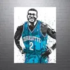 Larry Johnson Charlotte Hornets Sports Print, Man Cave-FREE US SHIPPING