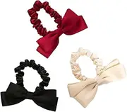 THJOPOKEEL Elastic Hair Ties 3 pieces sweet bow maiden ponytail hair loop tied scalp band head rope clip head ornament