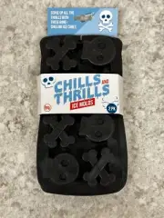 3D "Chill Thrill" Silicone Mold, Whiskey cubes, Skull & Crossbones Halloween
