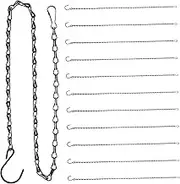 12pcs Chain Rattan Wild Bird Feeder Basket Plant Pots Troughs Air Retractable Wire Gutter Liner Propagation Outdoor Garden Pulley Wicker Drainage Decor Iron