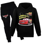 Cars Lightning Mcqueen Kids Boys Pullover Hoodies Sweatshirt Sweatpants Outfit Set Jogging Tracksuit Set -NMAOV Black 9-10Years