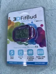 3DFitBud Simple Step Counter Walking 3D Pedometer with Clip and Lanyard - NEW-