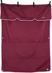 HORZE Ella Equestrian Horse Show Stall Guard with 3 Pockets | 73" x 54" - Anemone Dark Pink