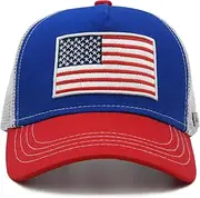 [Wodeal] Boys Trucker Hat, Toddler American Flag Snapback Mesh Baseball Caps for Kids Age 2-6