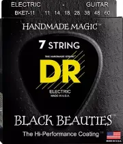 BKE7-11 Black Beauties Electric Guitar Strings, Heavy 7-String, 11-60