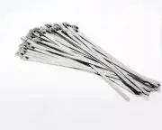 120 Pcs 304 Stainless Steel 8" Exhaust Wrap Coated Metal Locking Cable Zip Ties