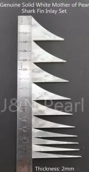 2mm Thick Figured Mother of Pearl Shark Fin Inlay Set for Jackson Style Guitars