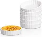 Delling Ramekins 8 Oz- Creme Brulee Ramekins, round Fluted Quiche Dishes Tart...