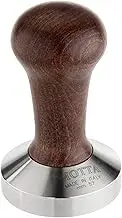 Motta 8170/M Professional Flat Base Coffee Tamper, 57mm, Brown Handle