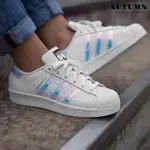 特價款 ADIDAS 女 SUPERSTAR J IRIDESCENT 仙杜瑞拉 白彩虹【AQ6278】