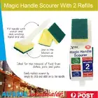 Kitchen Dish Washing Up Brush Sponge W Liquid Dispenser Handle Scourer 2 Refill