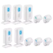 Wireless Motion Sensor Alarm Driveway Alert 918ft Long Range Entry Doorbell 5PCS
