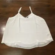 NWT! Torrid Women's 5 / 28 Sophie Chiffon Double Layer Swing White Cami Tank Top