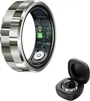 Taoke Smart Ring, Health Fitness Tracker with Heart Rate Blood Oxygen Sleep Tracker Steps Tracker IP68 Waterproof Fitness Ring with Charging Base (Silver, 11)